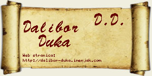 Dalibor Duka vizit kartica